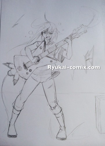 Eren and the custom guitar.